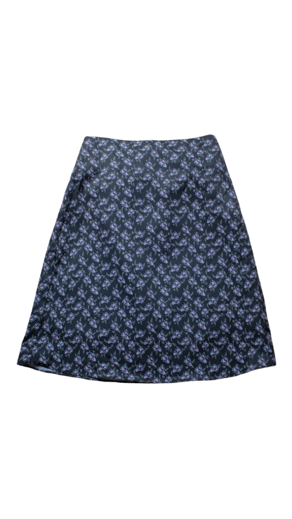 Flower midi skirt (black)