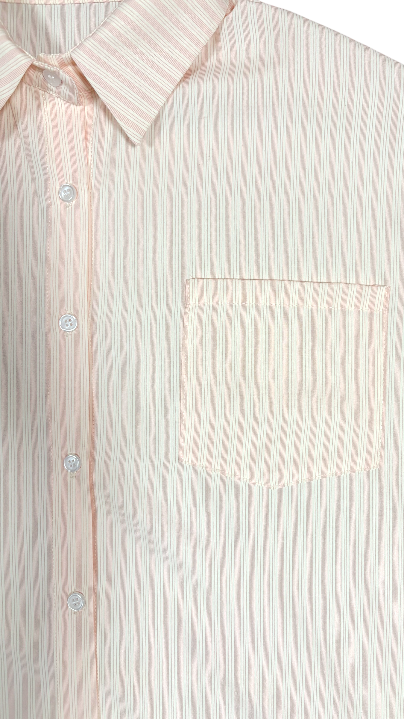 Peach stripe poplin shirt