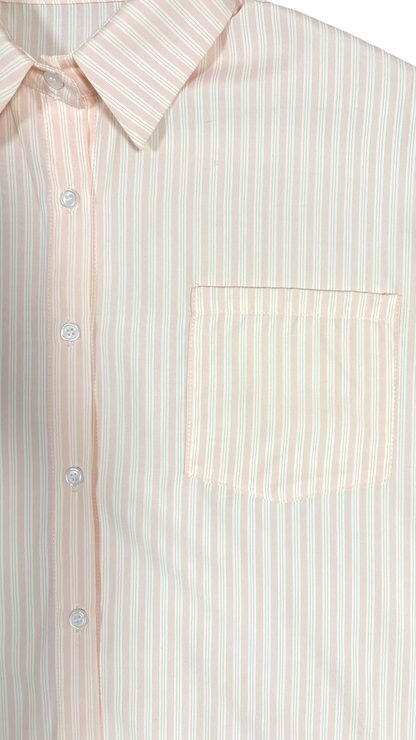 Peach stripe poplin shirt