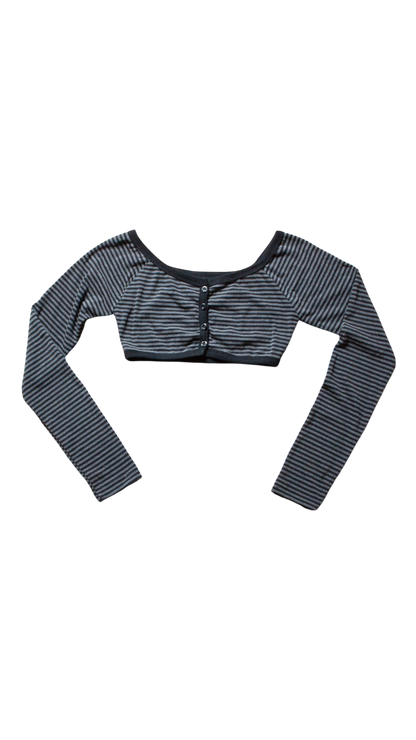 Stripe bolero top (charcoal)