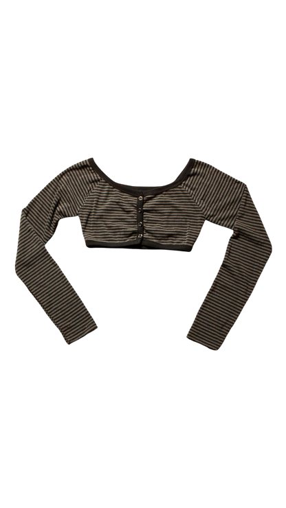 Stripe bolero top (brown)