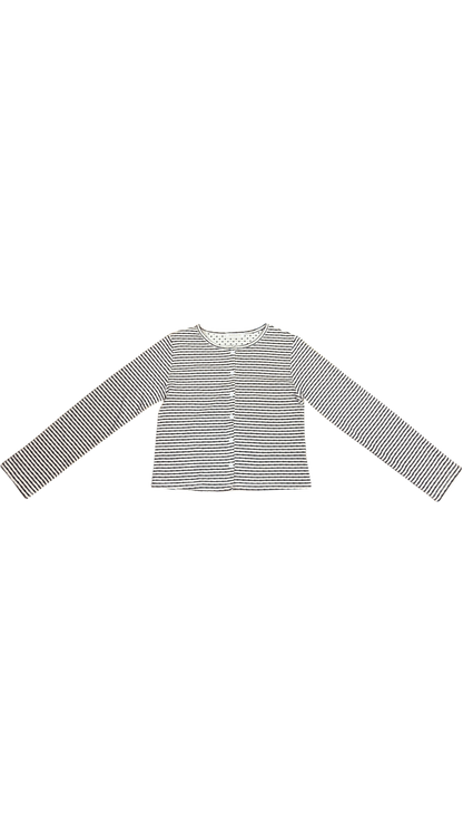 Stripe dot cardigan (ivory)