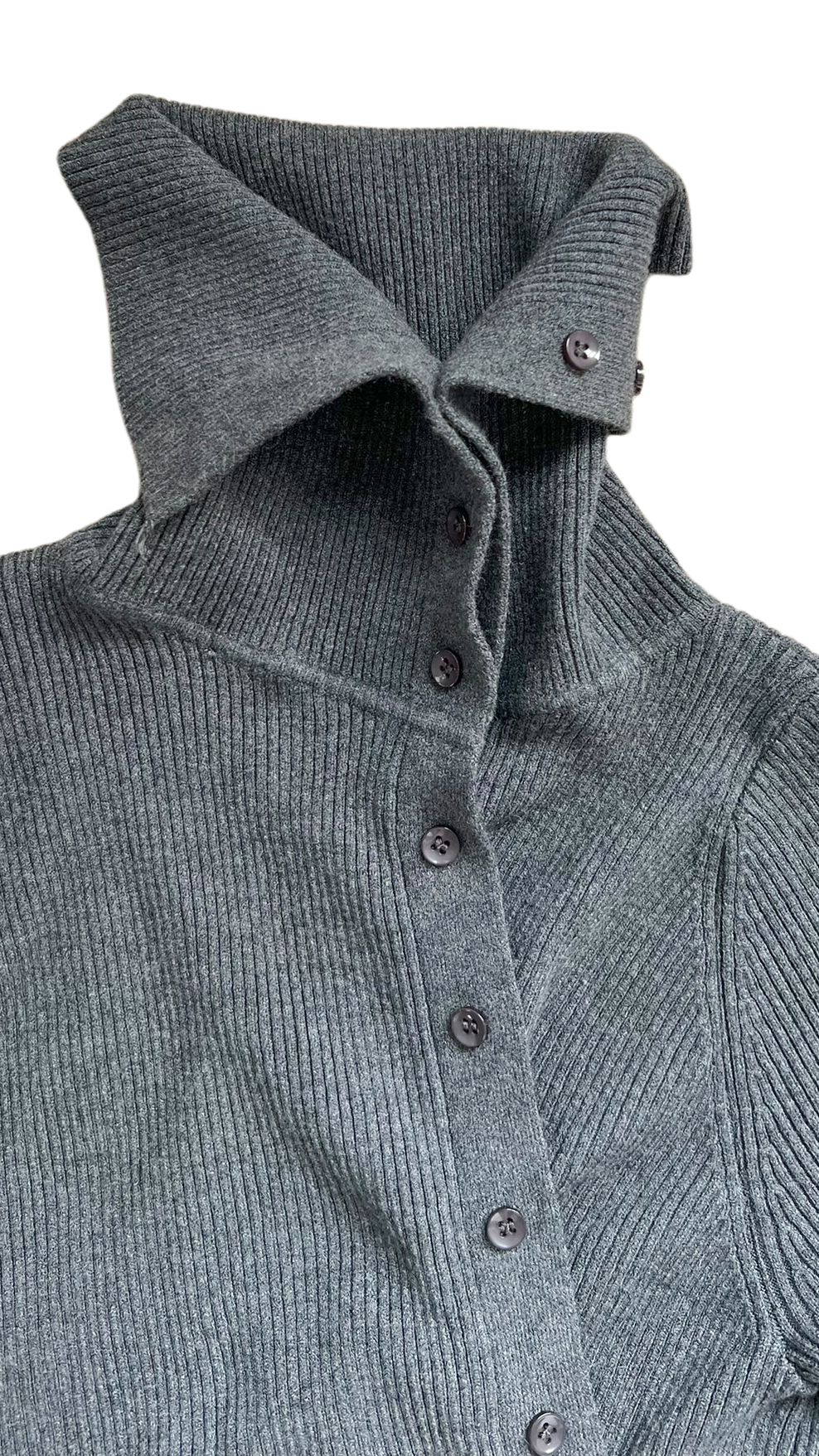 Twisted button knit (charcoal)