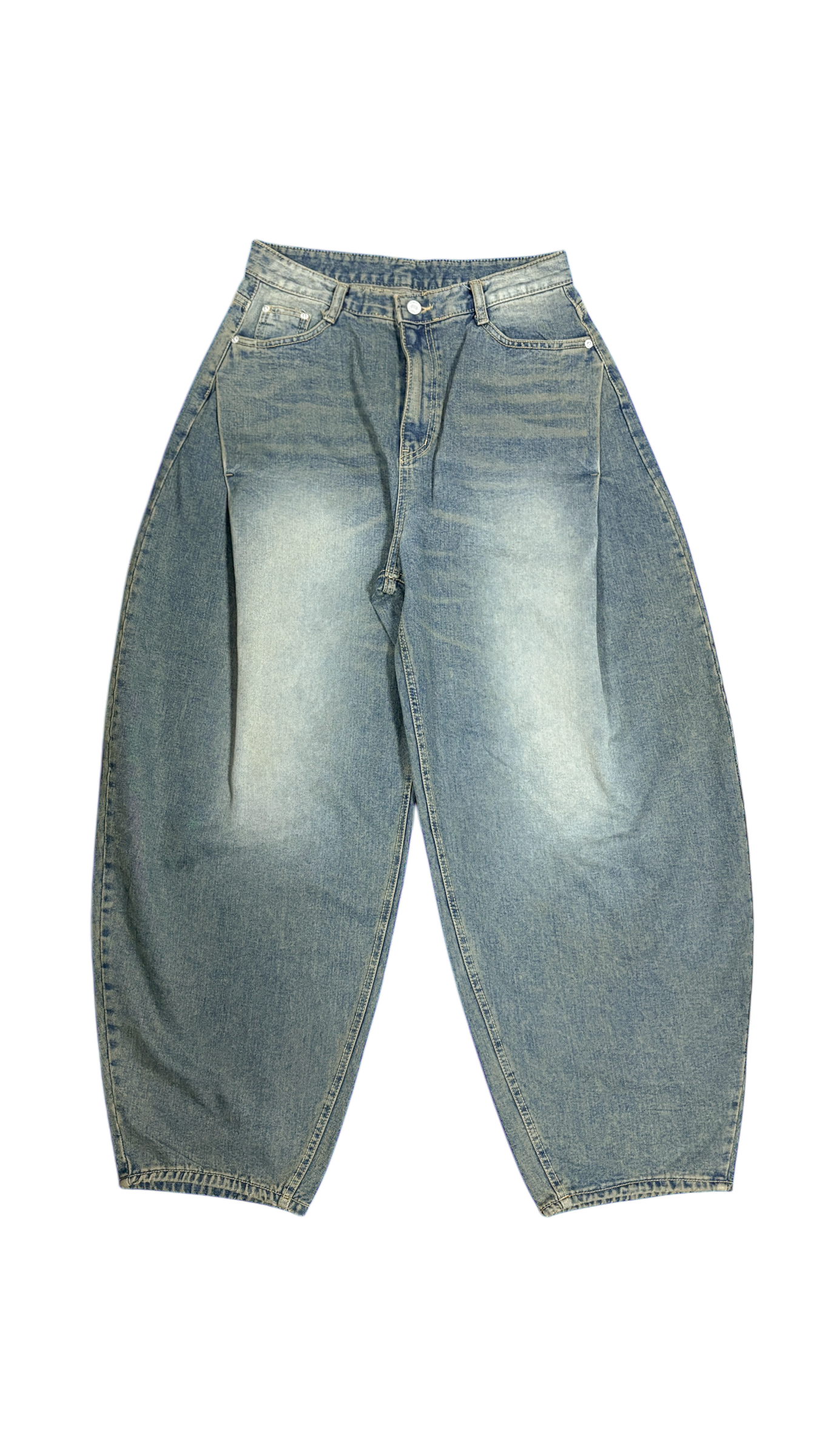 Curve washed denim pants