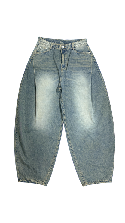 Curve washed denim pants