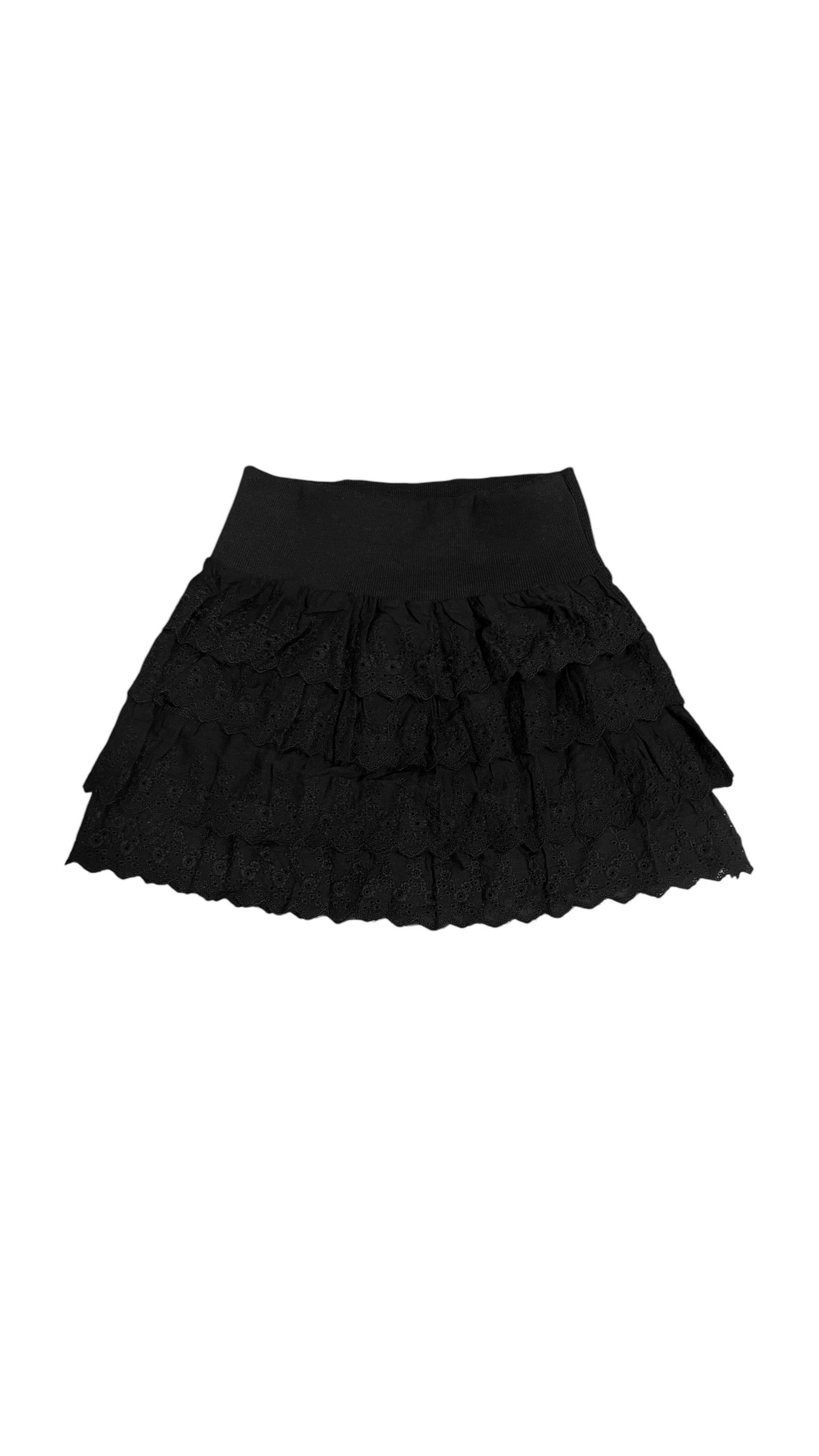 Cottage lace frill skirt (black)