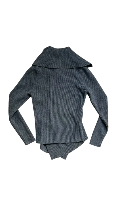 Twisted button knit (charcoal)