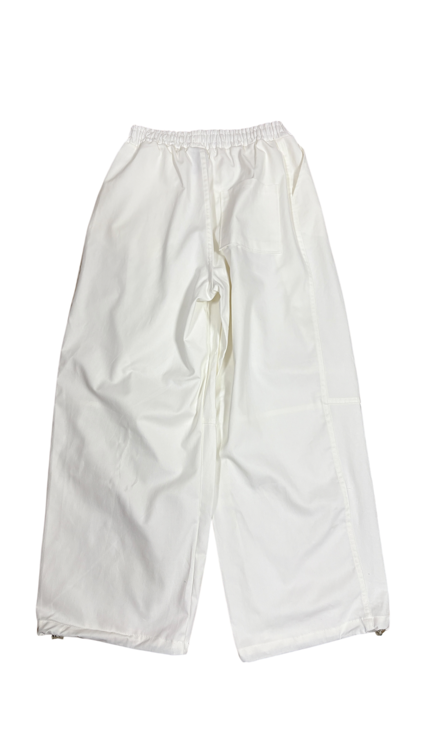 Cotton 2-tuck wide pants(white)