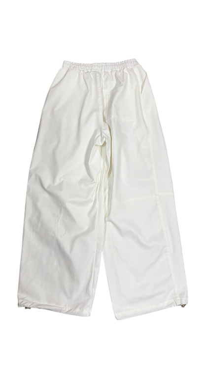 Cotton 2-tuck wide pants(white)