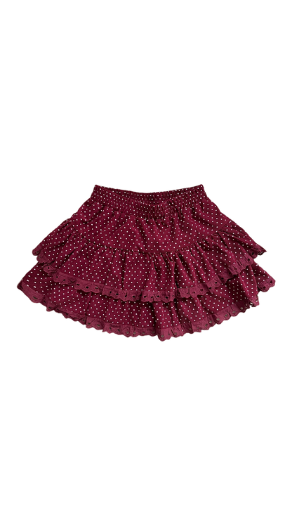 Girl blogger dot frill skirt (red)