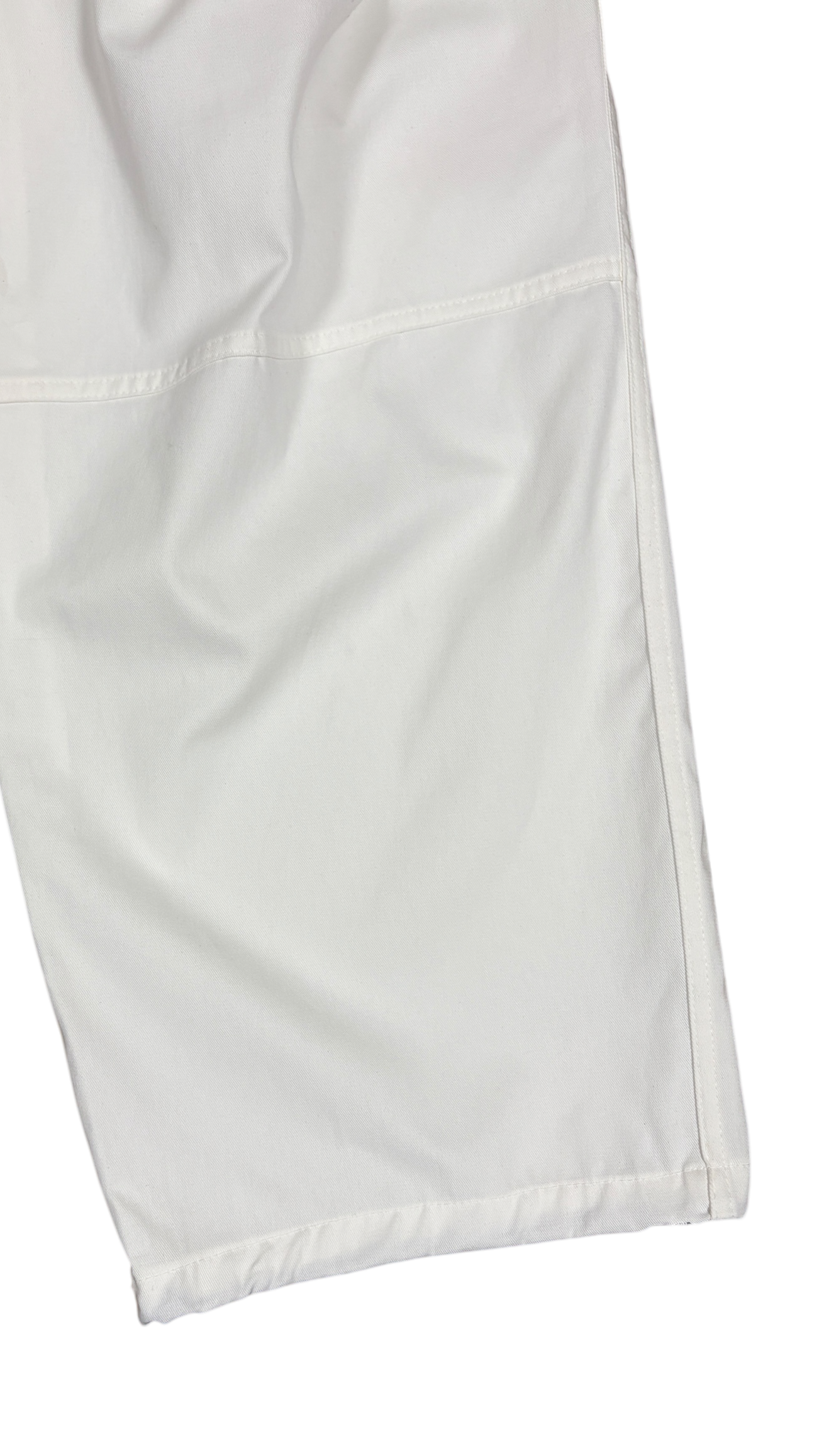 Cotton 2-tuck wide pants(white)