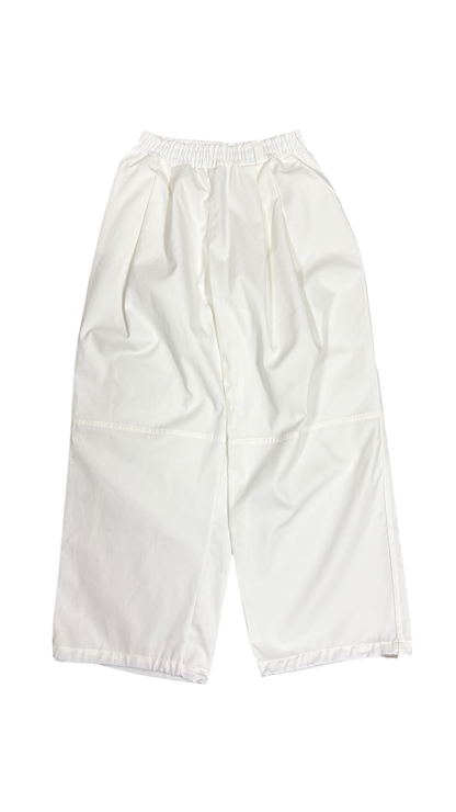 Cotton 2-tuck wide pants(white)