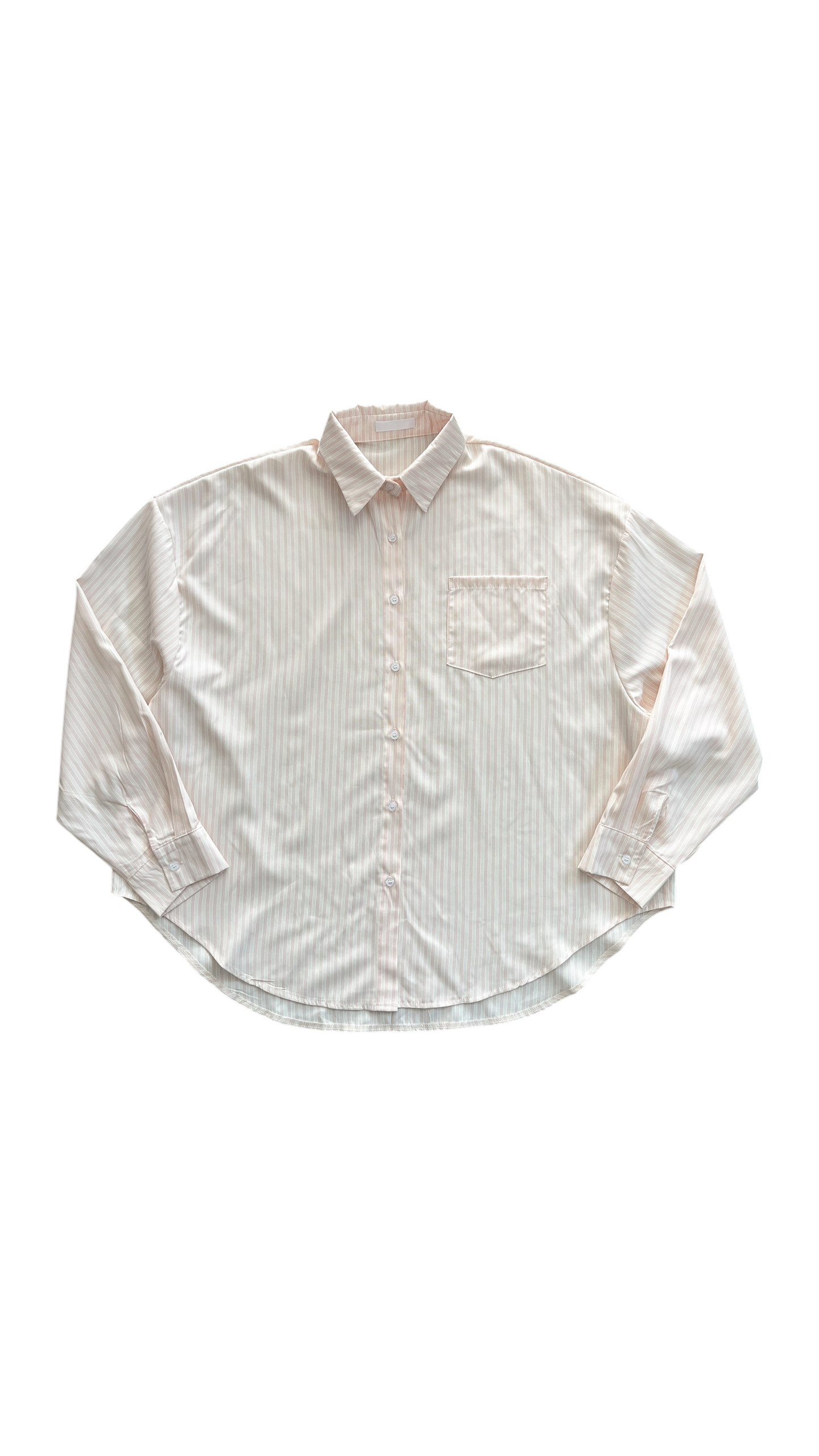 Peach stripe poplin shirt