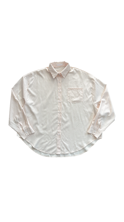 Peach stripe poplin shirt