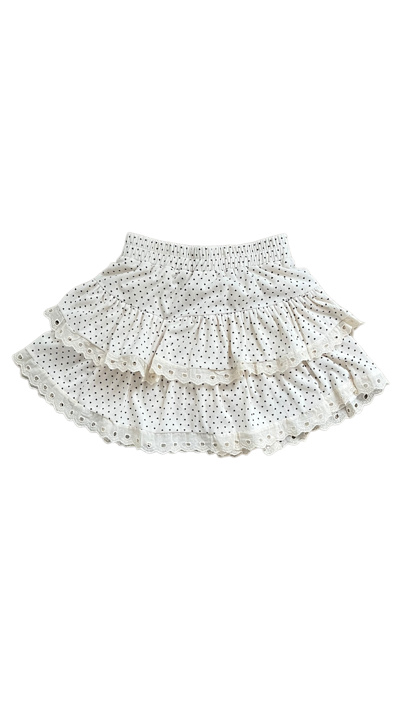 Girl blogger dot frill skirt (ivory)