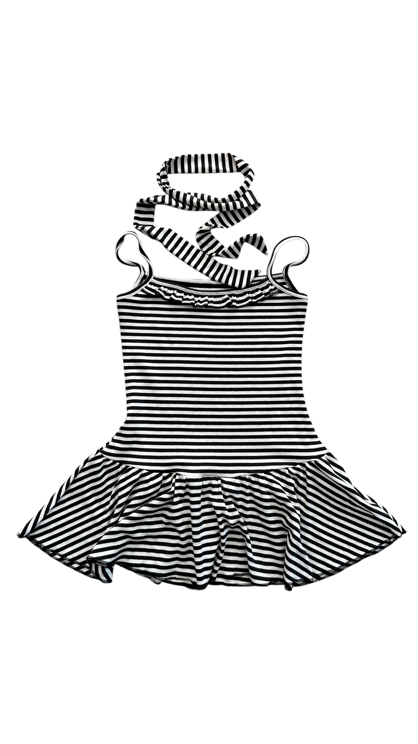 Twee stripe mini dress (ivory)