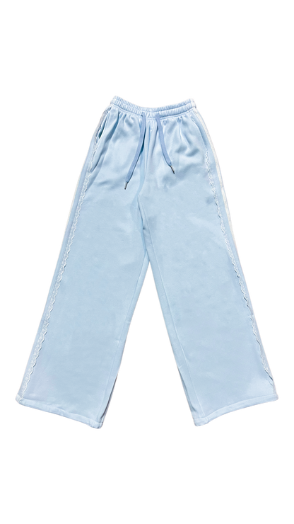 Lace tape sweatpants (skyblue)