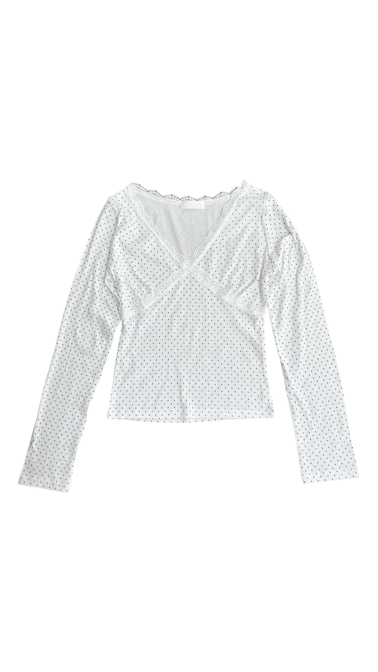 Paris dot lace top (white)