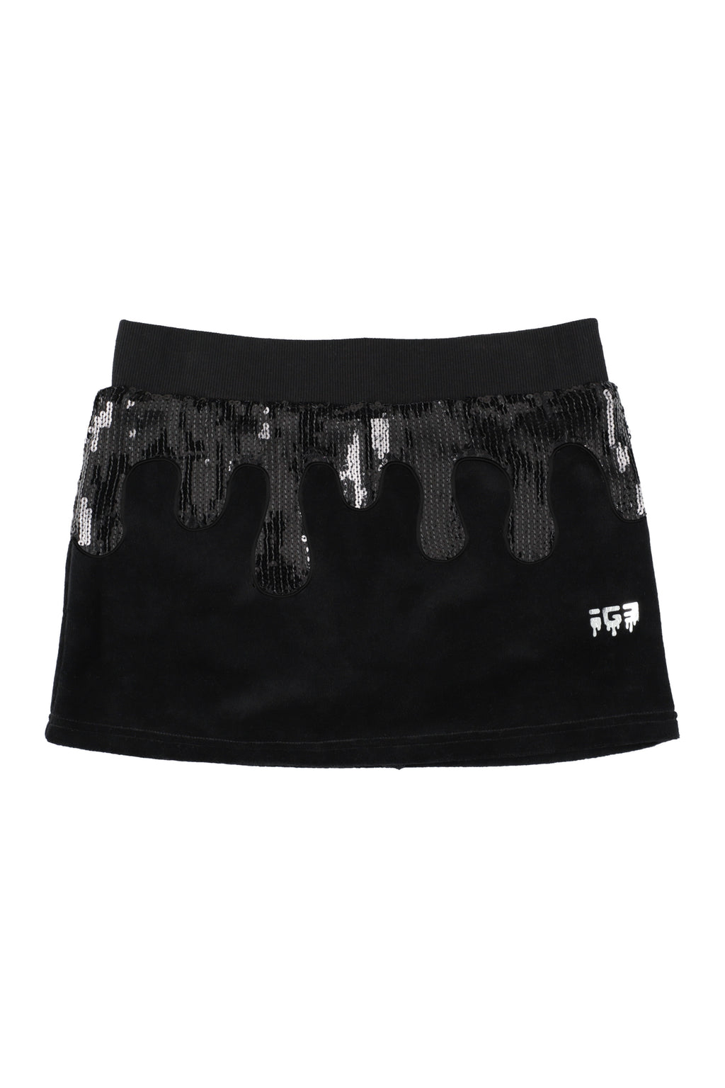 Melt Velour Skort Black Sequin