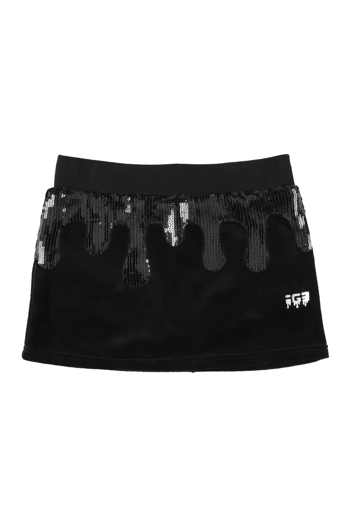 Melt Velour Skort Black Sequin