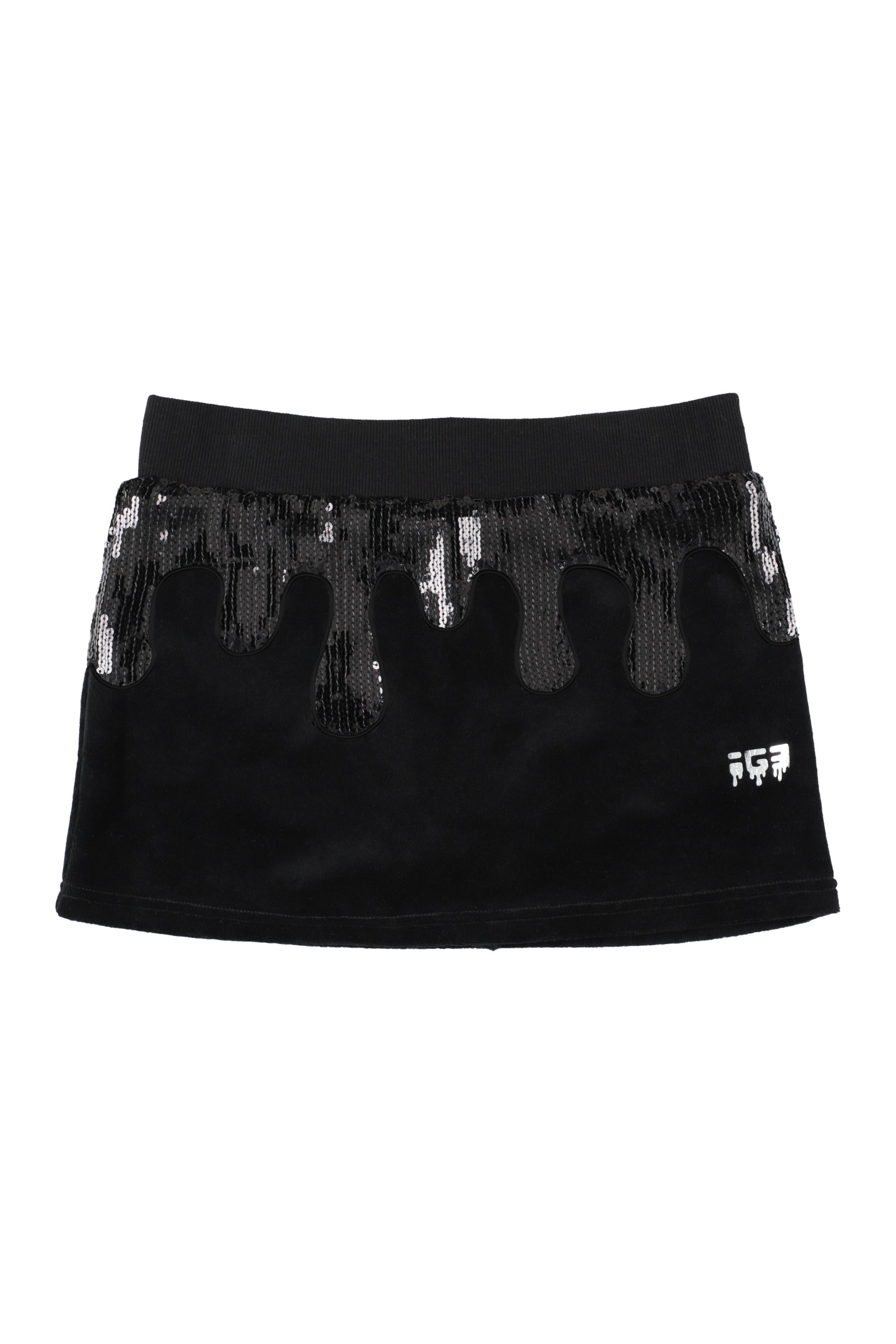Melt Velour Skort Black Sequin