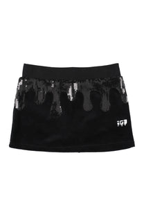 Melt Velour Skort Black Sequin