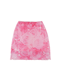 Rose mesh midi skirt