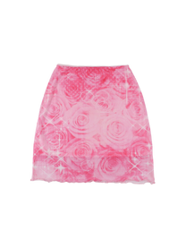 Rose mesh midi skirt
