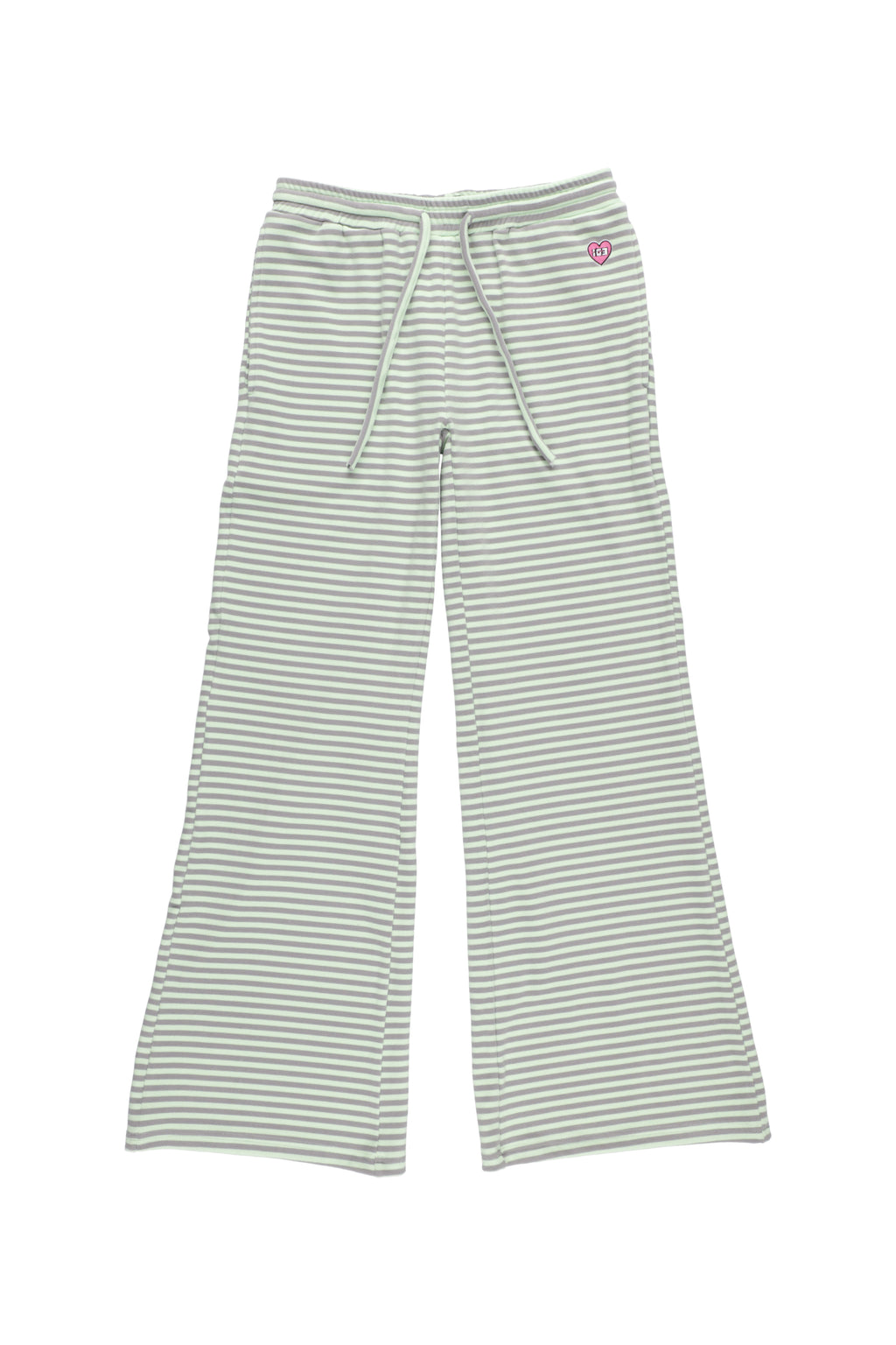 Milk Stripe Fleece Bootcut Pants Mint