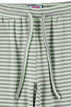 Milk Stripe Fleece Bootcut Pants Mint