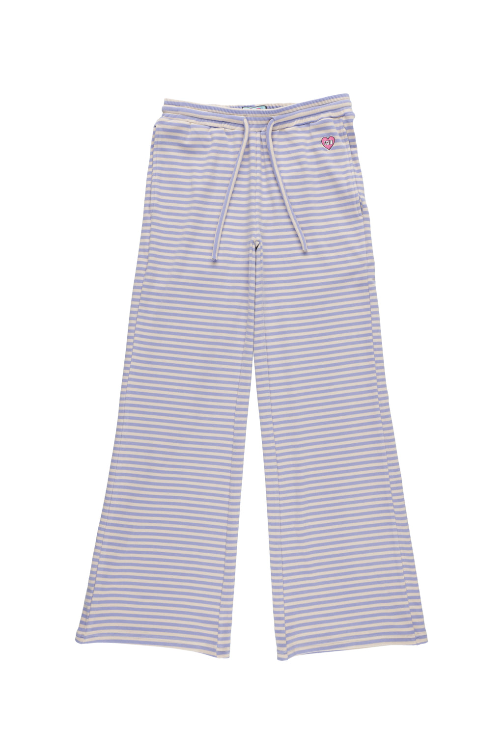Milk Stripe Fleece Bootcut Pants Lavender