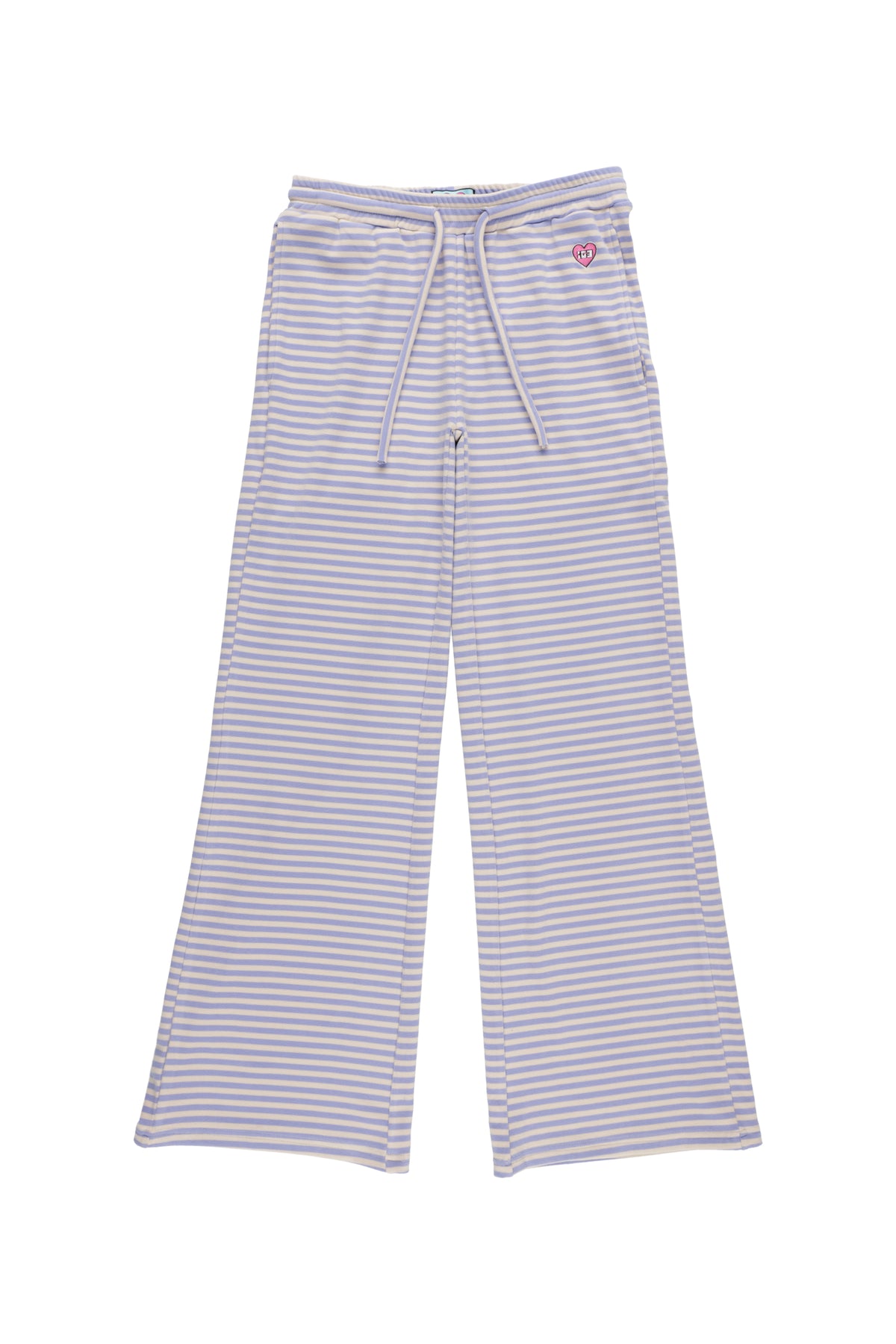 Milk Stripe Fleece Bootcut Pants Lavender