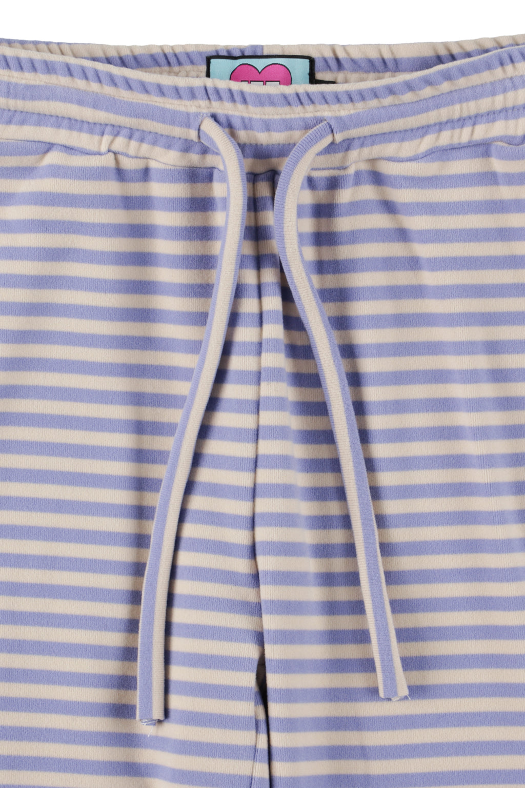 Milk Stripe Fleece Bootcut Pants Lavender