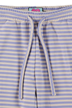 Milk Stripe Fleece Bootcut Pants Lavender