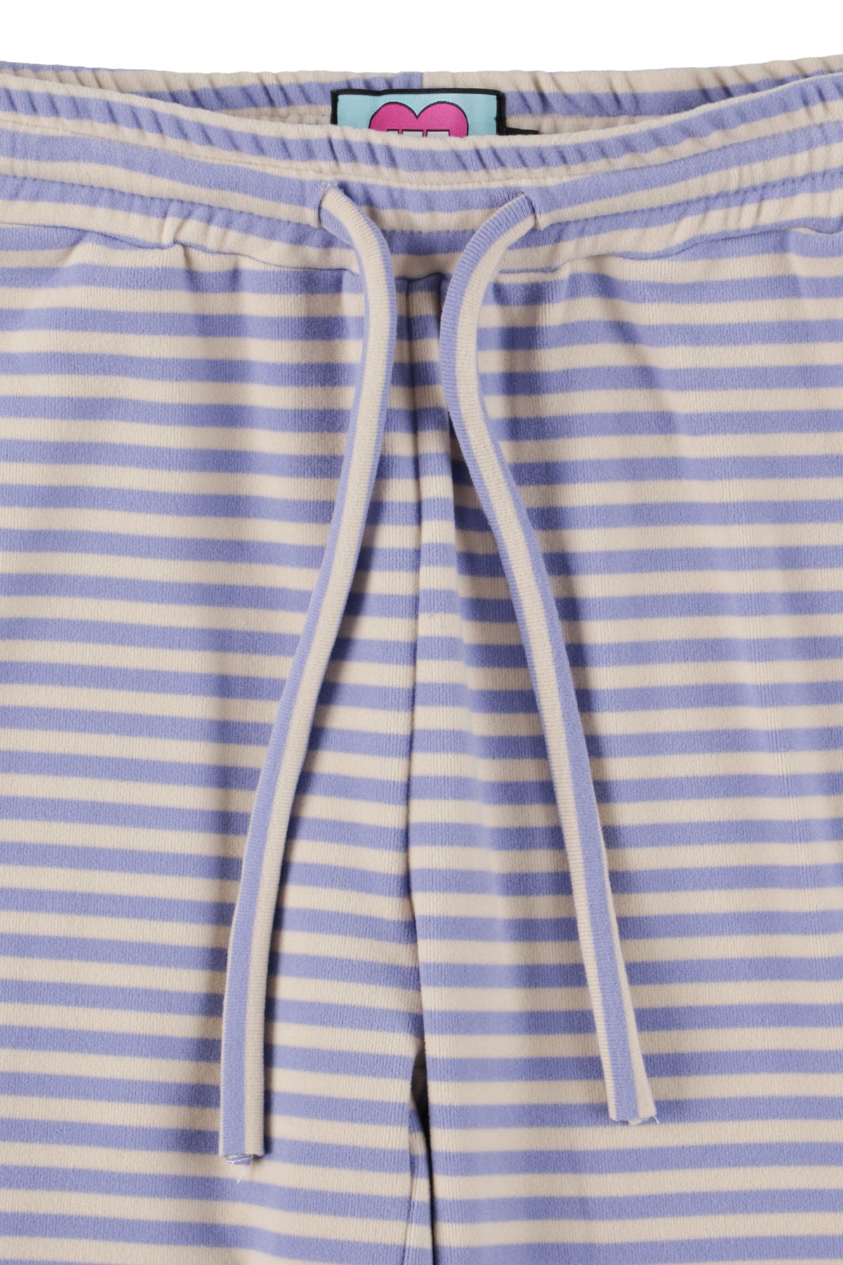 Milk Stripe Fleece Bootcut Pants Lavender