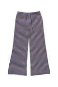 Milk Stripe Fleece Bootcut Pants Blackberry
