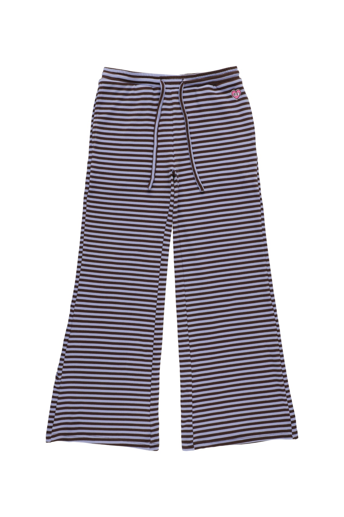 Milk Stripe Fleece Bootcut Pants Blackberry