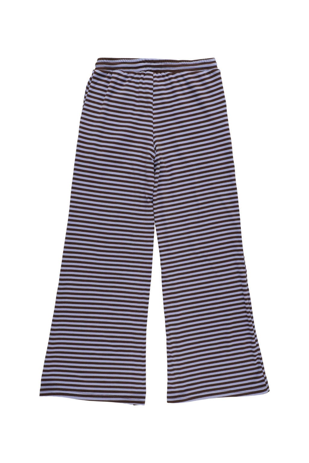 Milk Stripe Fleece Bootcut Pants Blackberry