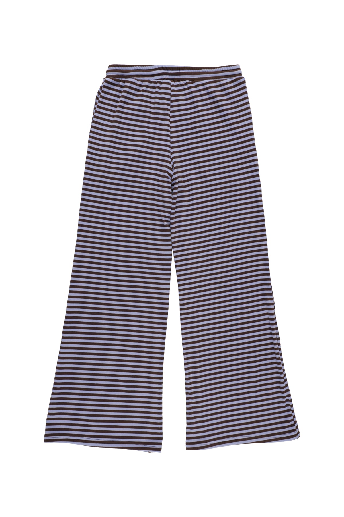 Milk Stripe Fleece Bootcut Pants Blackberry