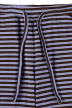 Milk Stripe Fleece Bootcut Pants Blackberry