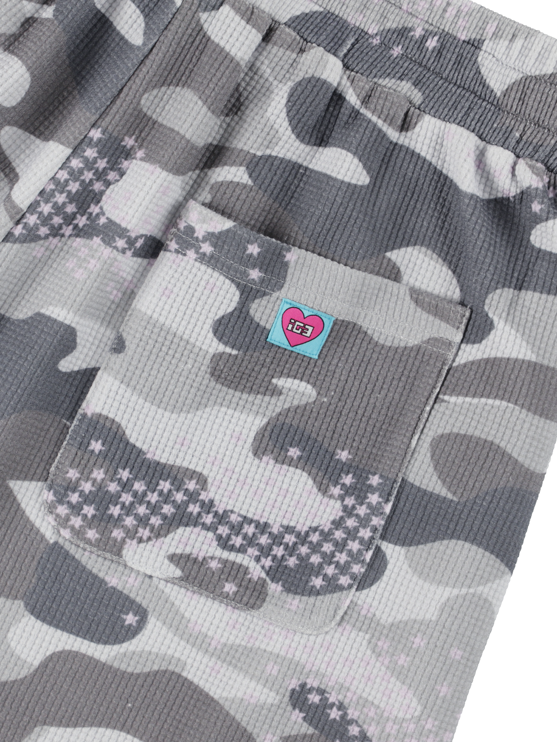 Sugar camouflage waffle shorts gray