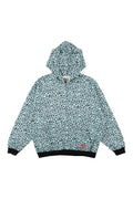 Mint leopard bear zip hoodie