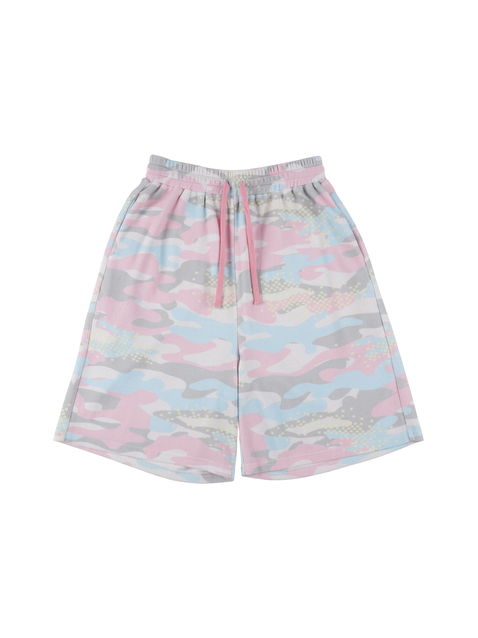 Sugar camouflage waffle shorts pink