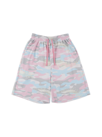 Sugar camouflage waffle shorts pink