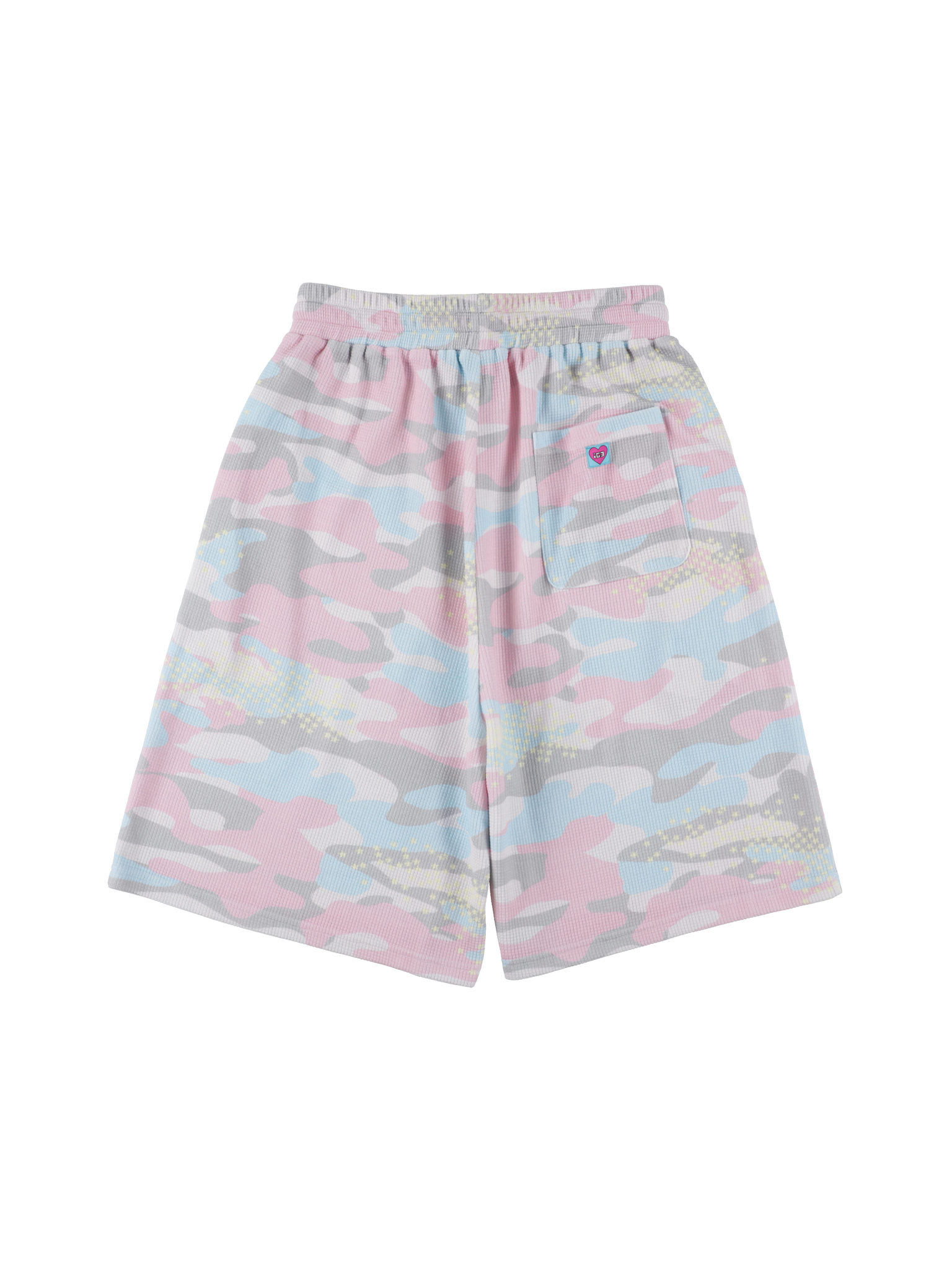 Sugar camouflage waffle shorts pink