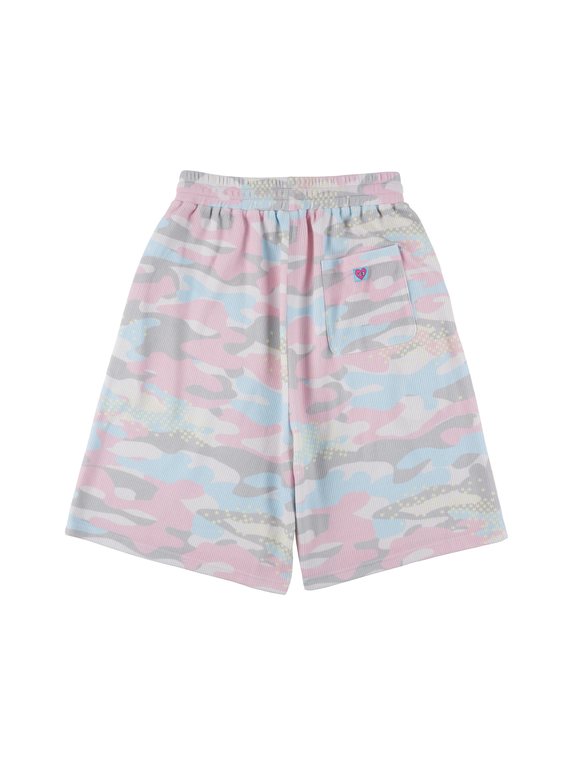 Sugar camouflage waffle shorts pink