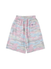 Sugar camouflage waffle shorts pink