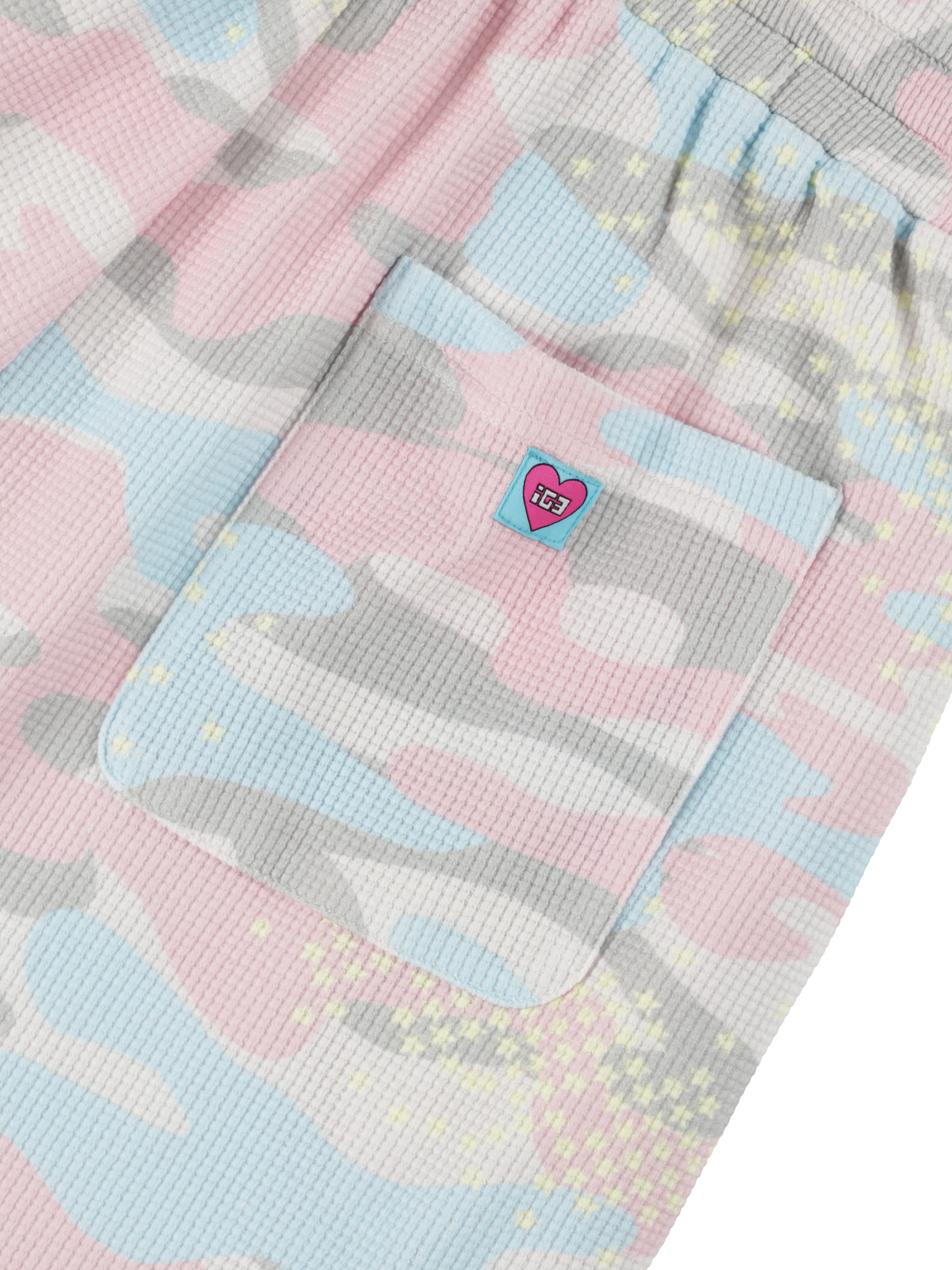 Sugar camouflage waffle shorts pink