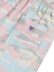 Sugar camouflage waffle shorts pink