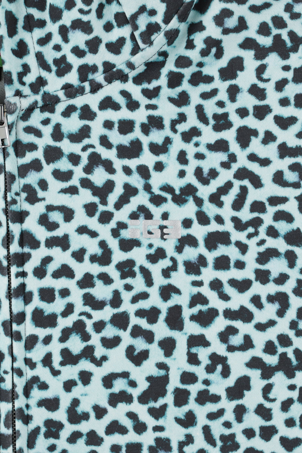 Mint leopard bear zip hoodie